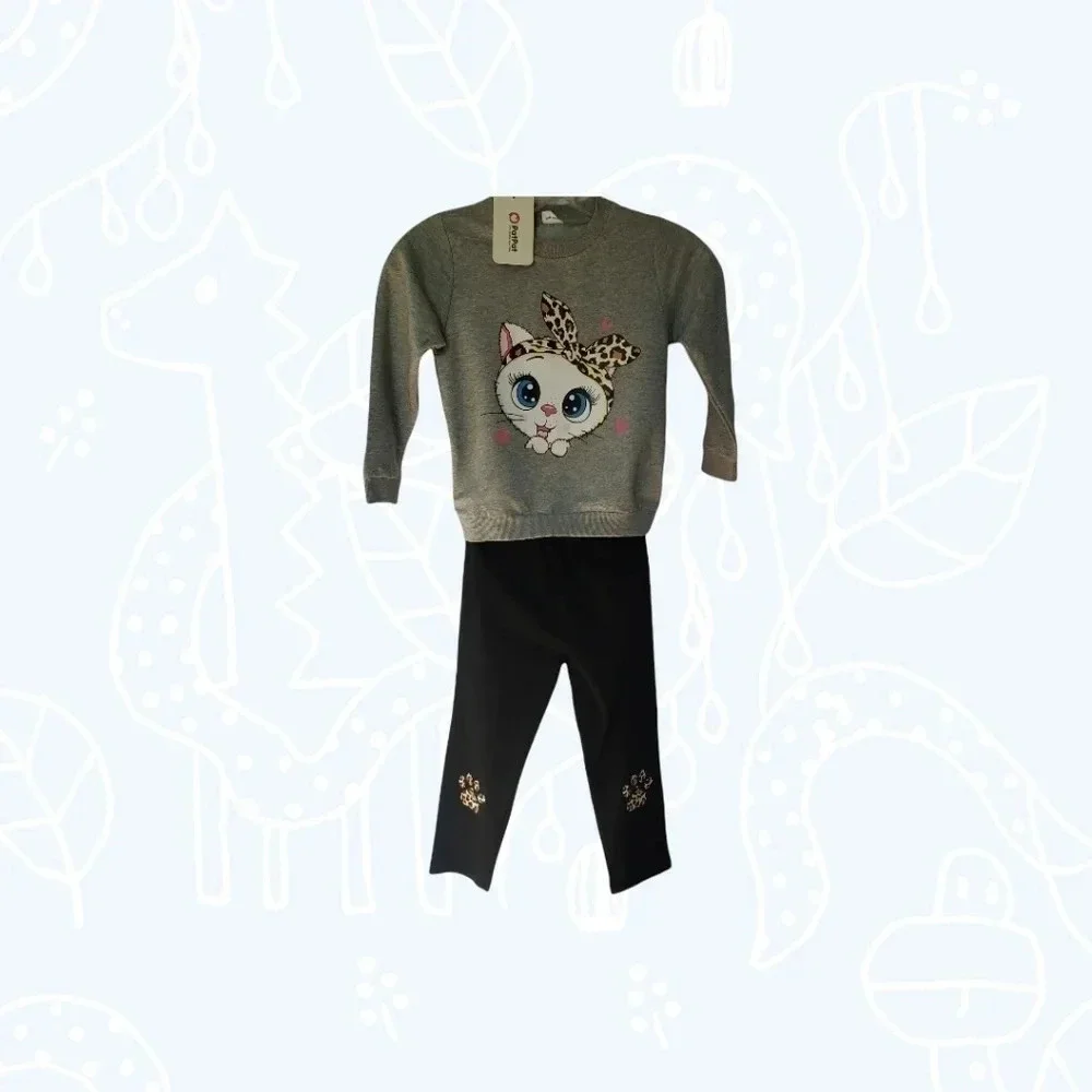 Pat Pat 2-piece Toddler Girl 4/5 Years gray/black
